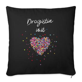 Drogistin mit Herz Apothekerin Apotheke - Sofakissenbezug 45 x 45 cm - Schwarz - Vorne