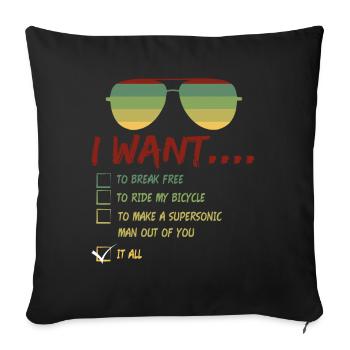 I Want To Break Free Sunglasses Summer - Sofa pillowcase 17,3'' x 17,3'' (45 x 45 cm) - black - Front