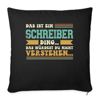 Familienname Schreiber - für Familie Schreiber - Sofakissenbezug 45 x 45 cm - Schwarz - Vorne