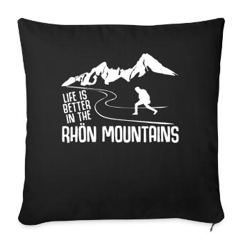 Rhön Wandern Wald Rhöner Berge - Sofakissenbezug 45 x 45 cm - Schwarz - Vorne