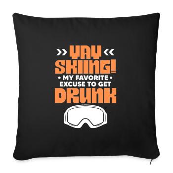 Apres Ski - Housse de coussin décorative 45 x 45 cm - noir - Devant