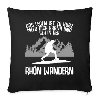Rhön Wandern und Rhöner Berge - Sofakissenbezug 45 x 45 cm - Schwarz - Vorne