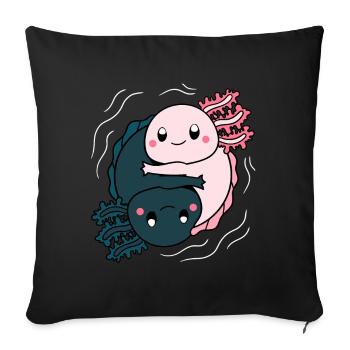 Axolotl Yinyang - Sofakissenbezug 45 x 45 cm - Schwarz - Vorne