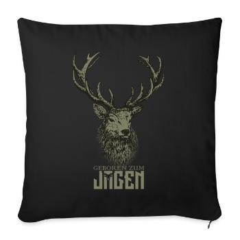 Jäger geboren zum Jagen - Sofakissenbezug 45 x 45 cm - Schwarz - Vorne
