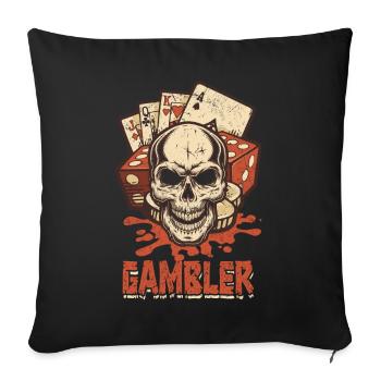 Jeu de poker Joueurs de poker Joueurs de poker - Housse de coussin décorative 45 x 45 cm - noir - Devant