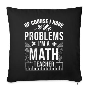 Mathe - Sofakissenbezug 45 x 45 cm - Schwarz - Vorne