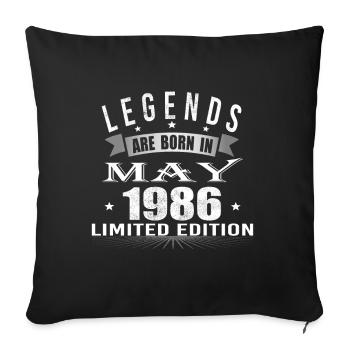 Légendes nées en mai 1986 - Housse de coussin décorative 45 x 45 cm - noir - Devant