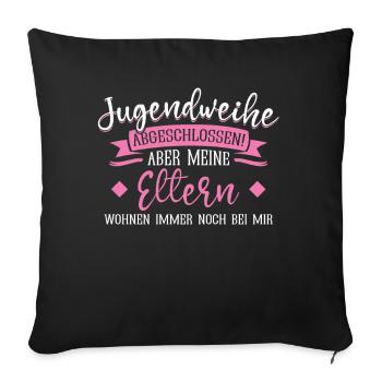 Jugendweihe 2022 Mädchen Junge - Sofakissenbezug 45 x 45 cm - Schwarz - Vorne