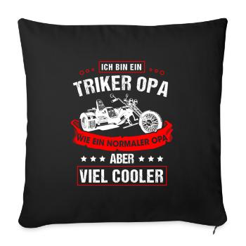 Grand-père Triker comme un grand-père normal mais beaucoup plus cool - Housse de coussin décorative 45 x 45 cm - noir - Devant