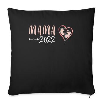 Mama 2022 werdende Mutter 2022 Schwanger - Sofakissenbezug 45 x 45 cm - Schwarz - Vorne