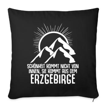 Erzgebirge Berge Wandern Erzgebirger - Sofakissenbezug 45 x 45 cm - Schwarz - Vorne