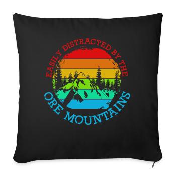 Erzgebirge Ore Mountains Erzgebirger - Sofakissenbezug 45 x 45 cm - Schwarz - Vorne