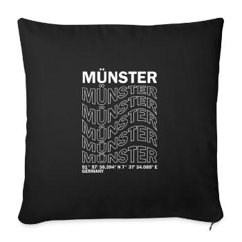 Münster coordinates - Sofa pillowcase 17,3'' x 17,3'' (45 x 45 cm) - black - Front