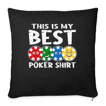 Jetons de poker C’est mon meilleur maillot de poker Funny Poker - Housse de coussin décorative 45 x 45 cm - noir - Devant