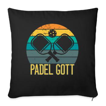 Padel - Padel Gott - Sofakissenbezug 45 x 45 cm - Schwarz - Vorne