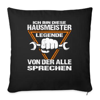 Hausmeister Hausverwaltung Heimwerker - Sofakissenbezug 45 x 45 cm - Schwarz - Vorne