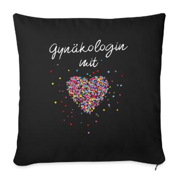 Gynäkologin Mit Herz Ärztin Gynäkologie - Sofakissenbezug 45 x 45 cm - Schwarz - Vorne