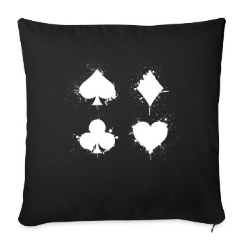 Joueurs de poker Casino Cartes de poker Joueurs de poker - Housse de coussin décorative 45 x 45 cm - noir - Devant