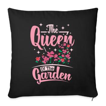 La Reine du jardin - Housse de coussin décorative 45 x 45 cm - noir - Devant