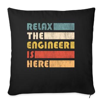 Relax l’ingénieur pour les ingénieurs - Housse de coussin décorative 45 x 45 cm - noir - Devant