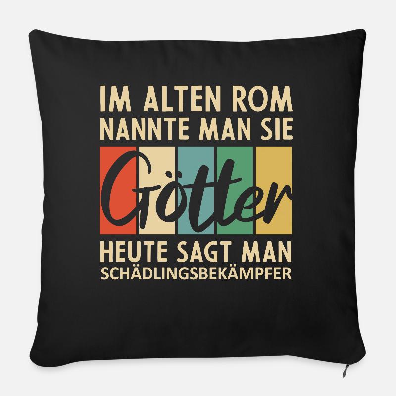 Lustige Schädlingsbekämpfer Sprüche - Sofakissenbezug 45 x 45 cm - Schwarz