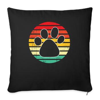 Paw Dog Rétro - Housse de coussin décorative 45 x 45 cm - noir - Devant