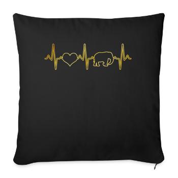Battement de cœur d’éléphant - Housse de coussin décorative 45 x 45 cm - noir - Devant