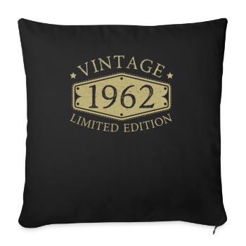 60e anniversaire 60 ans né en 1962 - Housse de coussin décorative 45 x 45 cm - noir - Devant