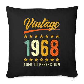 Geburtstag Spruch Né en 1968 - Housse de coussin décorative 45 x 45 cm - noir - Devant