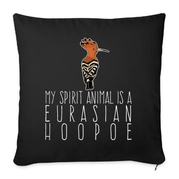 Hoopoe Eurasian hoopoe bird - Sofa pillowcase 17,3'' x 17,3'' (45 x 45 cm) - black - Front