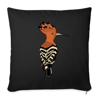 Huppe Eurasie huppe Oiseaux Oiseau - Housse de coussin décorative 45 x 45 cm - noir - Devant