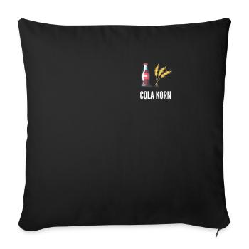 Cola Korn Brustlogo mit Spruch - Sofakissenbezug 45 x 45 cm - Schwarz - Vorne