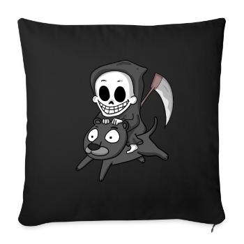 Grim Reaper and Black Panther - Sofa pillowcase 17,3'' x 17,3'' (45 x 45 cm) - black - Front