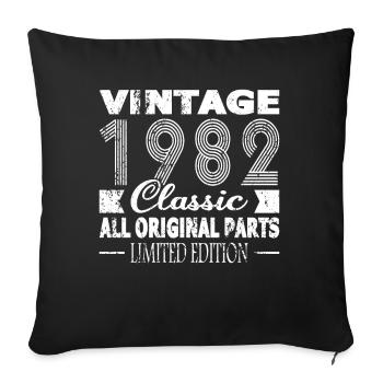 40ème anniversaire Vintage 1982 Classic 1982 - Housse de coussin décorative 45 x 45 cm - noir - Devant