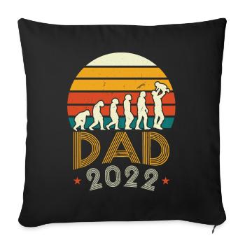 Dad 2022 Evolution Eines Papas Lustiges Papa - Sofakissenbezug 45 x 45 cm - Schwarz - Vorne