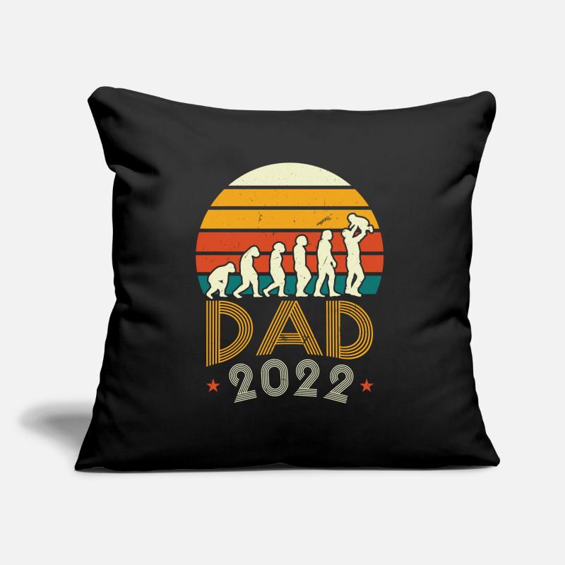 Papa 2022 Évolution d’un papa drôle de papa Housse de coussin décorative 45 x 45 cm