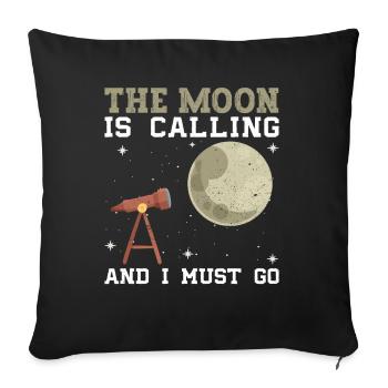 La Lune appelle et je dois partir - Mond - Housse de coussin décorative 45 x 45 cm - noir - Devant