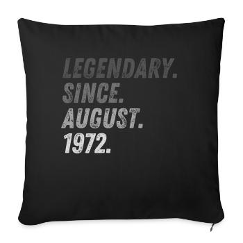 50e anniversaire 50 ans Août 1972 - Housse de coussin décorative 45 x 45 cm - noir - Devant