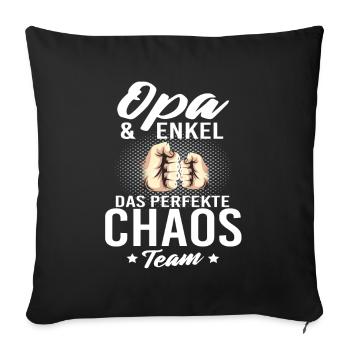 Opa Enkel werdender Opa 2022 - Sofakissenbezug 45 x 45 cm - Schwarz - Vorne