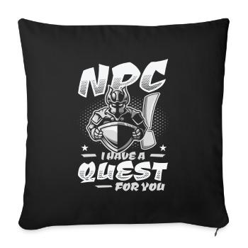 Brettspiele Roleplaying Quest NPC - Sofakissenbezug 45 x 45 cm - Schwarz - Vorne