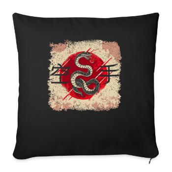 Karate Shotokan Martial Arts Japanese Script Dojo - Sofa pillowcase 17,3'' x 17,3'' (45 x 45 cm) - black - Front