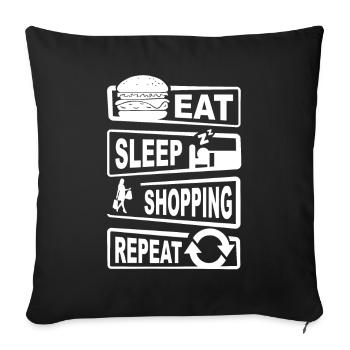 Shopping Tee Shirt Pour Homme - Housse de coussin décorative 45 x 45 cm - noir - Devant