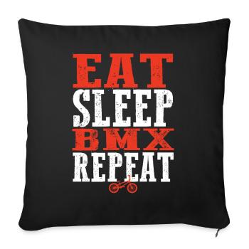 Manger dormir Bmx Répéter - Housse de coussin décorative 45 x 45 cm - noir - Devant