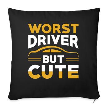 Driving a car saying funny - Sofa pillowcase 17,3'' x 17,3'' (45 x 45 cm) - black - Front