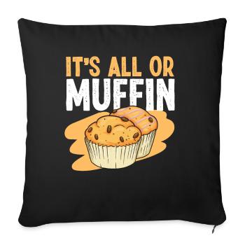 Cuire au four Muffin Pun C’est tout ou - Housse de coussin décorative 45 x 45 cm - noir - Devant
