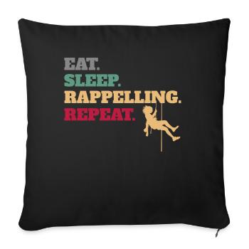 Eat Sleep Rappelling Repeat - Sofa pillowcase 17,3'' x 17,3'' (45 x 45 cm) - black - Front