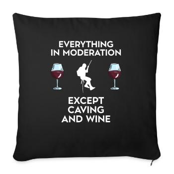Caving And Wine - Sofa pillowcase 17,3'' x 17,3'' (45 x 45 cm) - black - Front