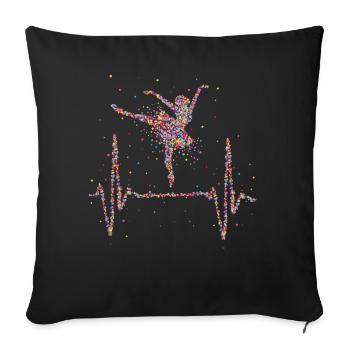 Ballet Heartbeat Ballet École de ballet Danse - Housse de coussin décorative 45 x 45 cm - noir - Devant