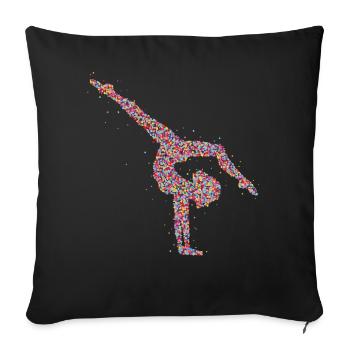 Gymnastique Gymnastique Gymnaste - Housse de coussin décorative 45 x 45 cm - noir - Devant
