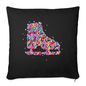 Patinage sur glace Patinage sur glace - Housse de coussin décorative 45 x 45 cm - noir - Devant